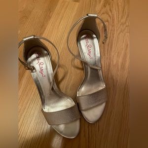 Lilly Pulitzer Bridget Wedge Gold Sandal 7.5